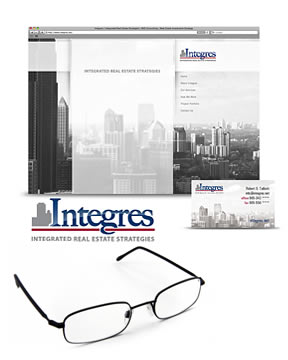 Startup branding, SEO, logo design, web design and business cards for Integres. Website is #1 in search engines.
