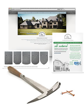 Marketing package for Buckingham Slate Co., including rebranding, web design, SEO, product photography and product literature (brochures, technical documents, sales sheets). Website is #1 on search engines.